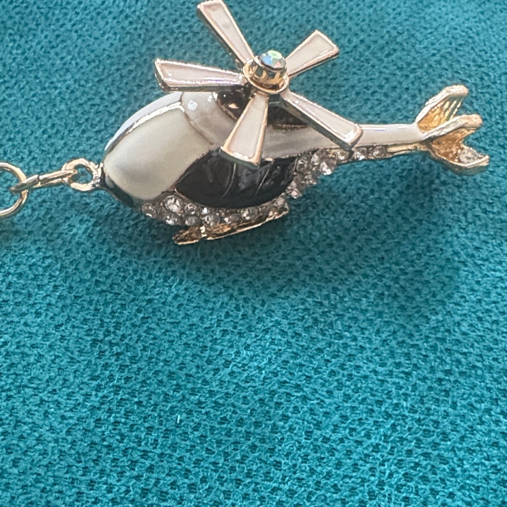 Gold and Black Helicopter Pendant